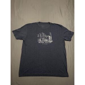 Peter Millar T Shirt Mens Large Blue Graphic Raleigh NC Casual Tee